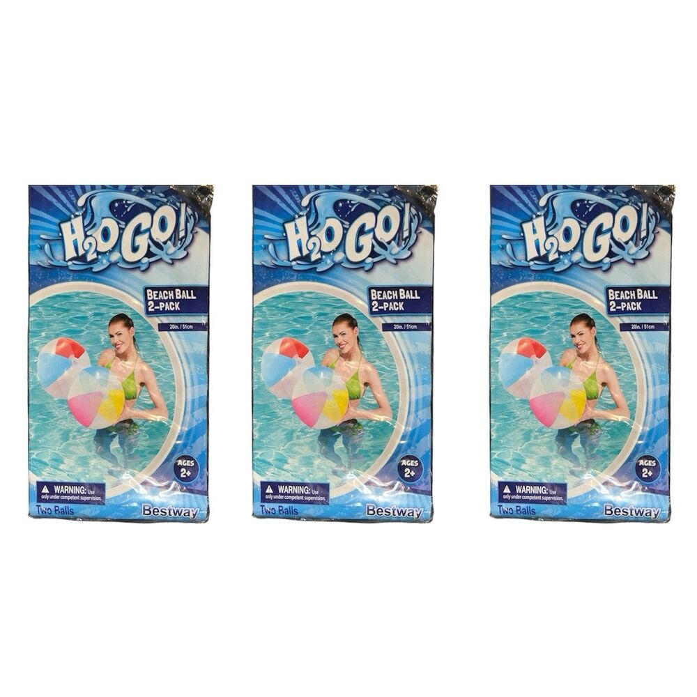 3x H2O GO! Inflatable Beach Ball Pool Party  2 Pack Each Size 20in